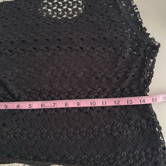 Free People Crochet Boho Dress Liner Black Festival Size Small - Picture 7 of 10